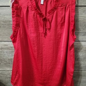 Women's Red Sleeveless Top